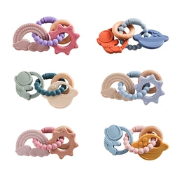 1PCS Baby Silicone Teether Cartoon Space Shape Teething Toy Baby Early Education Sensory Touch Game Baby Dental Care Baby’s GIft