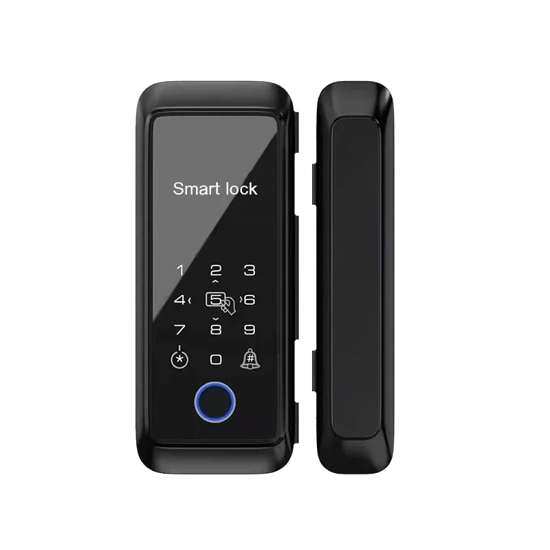 

Tuya APP Control Sliding Glass Lock Fingerprint Smart Lock Blue Tooth 13.56Mhz RFID Electronic Single Double Glass Door Boltlock