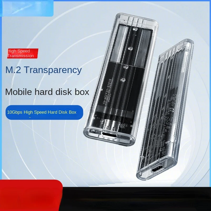 M.2 NGFF SATA  Enclosure Type C Transparent External Adapter Solid State Drive Enclosure for M2 NGFF