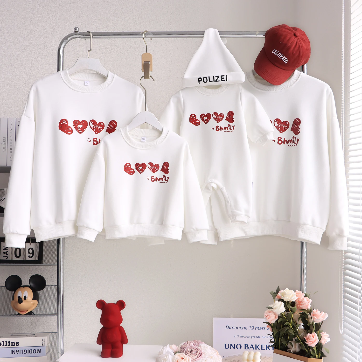 Suitable for The Photo of The Family Clothing New Mother and Daughter Son Hoodie A Family of Three Mother and Son Cotton Hoodies