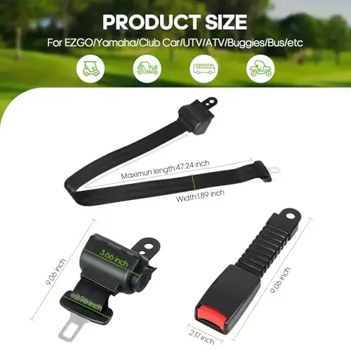 

4-Pack Universal Retractable Seat Belts 47.24 Inch For Golf Carts, UTVs, ATVs, Buggies, And Utility Vehicles