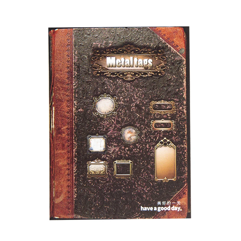 20pcs/pack Vintage Metal tags Stickers Decorativ DIY Scrapbooking Materials Art Collage Stationery Aesthetics Stickers