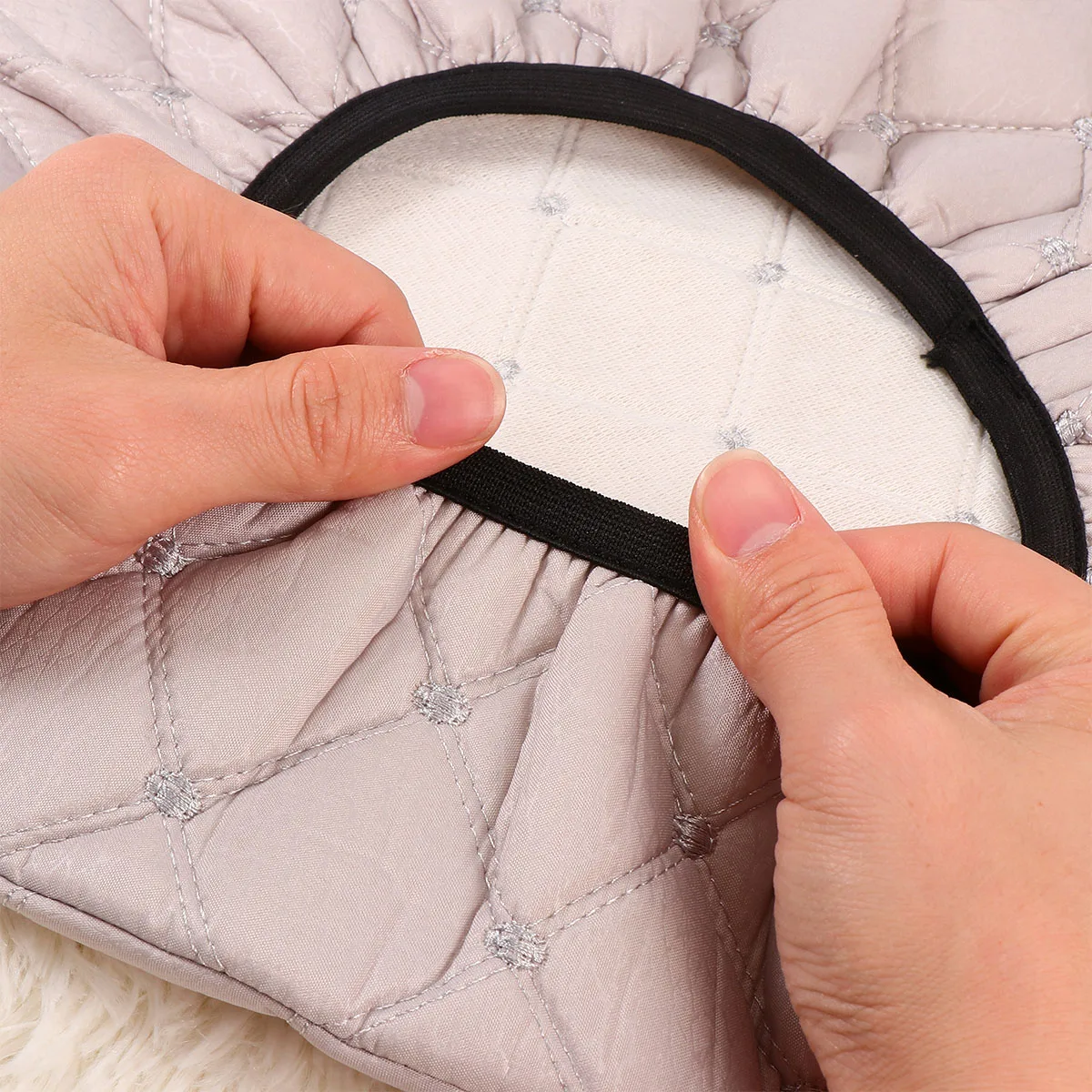 

Простой стильный чехол на стул, круглый защитный чехол для стула, чехол для парикмахерского стула, защита для стула для домашнего магазина - серый (диаметр 30.