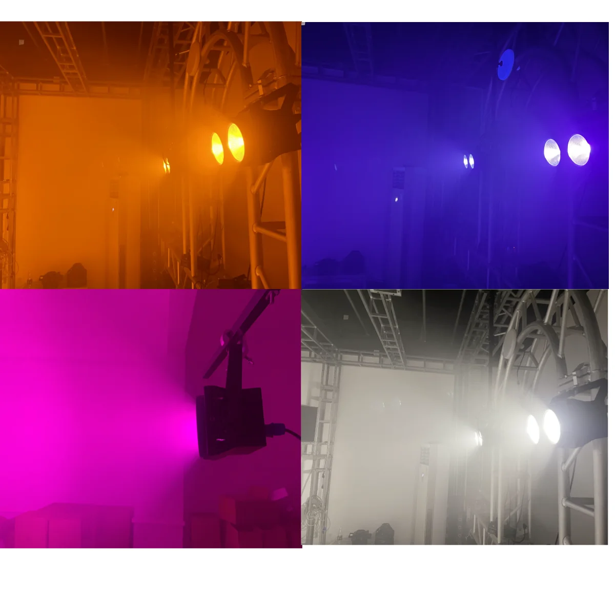 2 Stück 200W LED Publikums-Blinder-Lichter 2-Augen 2x100W Par Cob RGBWAUV 6in1 Strobe Wash Beam Bühnenbeleuchtung DJ Disco – Detail 7