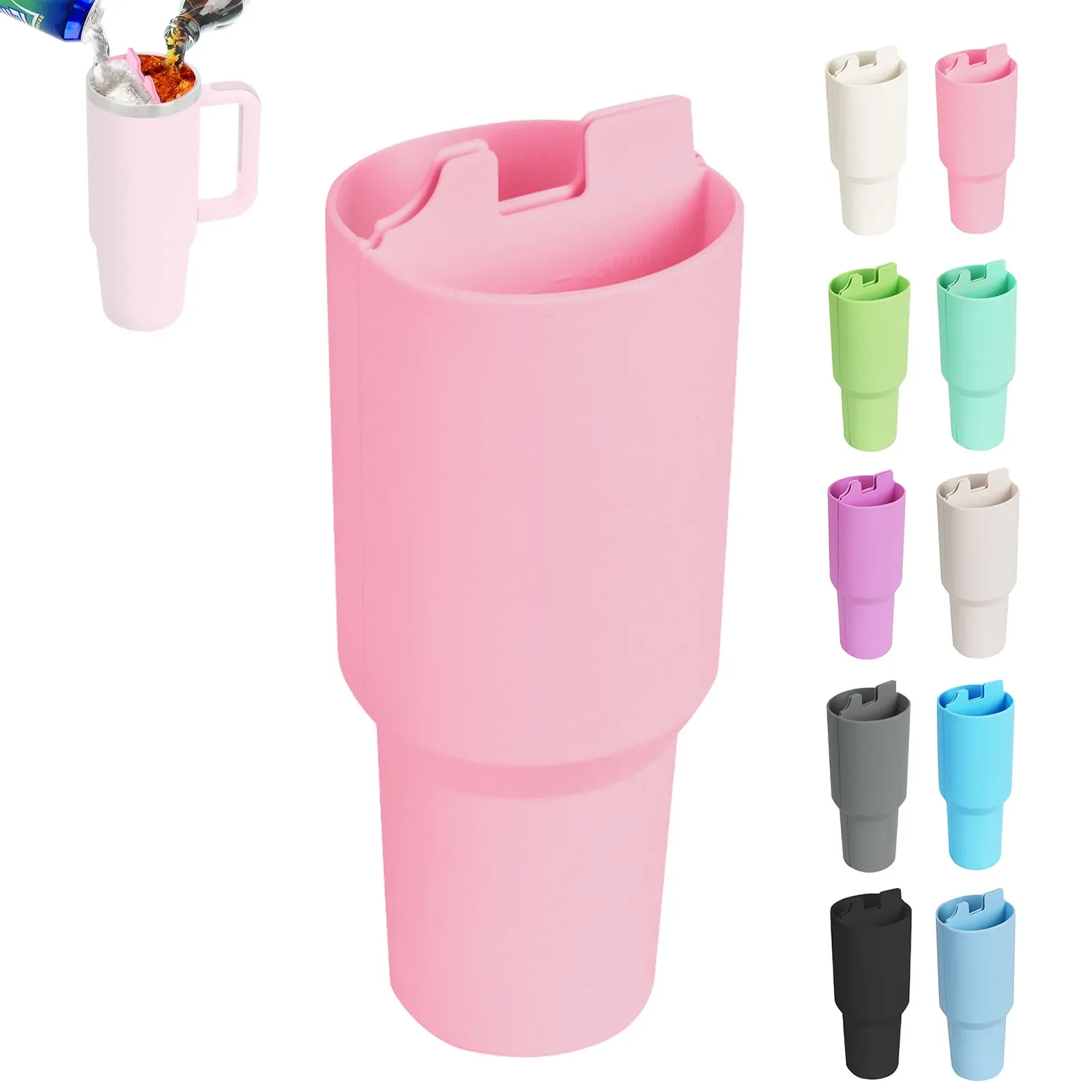 

For Stanley 40oz Silicone Water Cup Liner 2-in-1 Drink Separator Silicone Liner Double Drinking Compartment Water Cup Sleeve