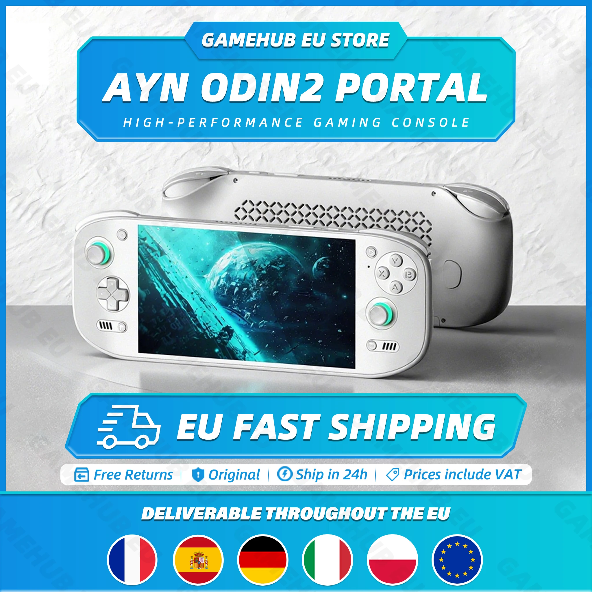 Console de jeu vidéo AYN ODIN2 PORTAL, écran OLED 7'' 120Hz, sortie vidéo 4K, Android 13, batterie 8000mAh, refroidissement par air, Qualcomm 8 Gen2