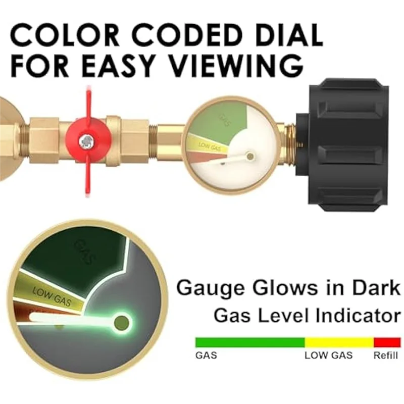 

Поворотный адаптер локтя для заправки пропана от 1 до 20 фунтов QCC1 Адаптер локтя для заправки пропана с манометром и регулирующим клапаном включения-выключения
