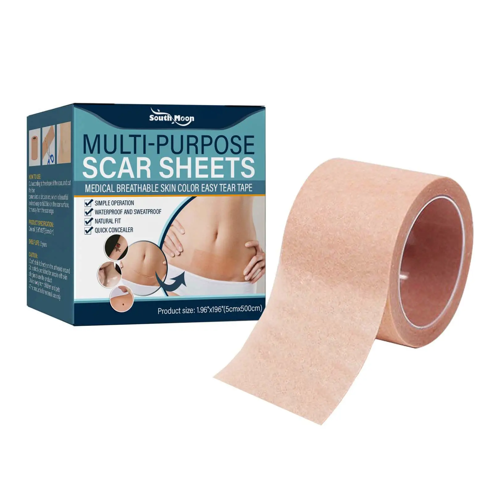 Silicone Scar Sheets Skin Repair Patch Removal Self-adhesive Care Scar Burn Therapy Acne Skin Mark Stretch Patch Tape 1.96x Q9c9