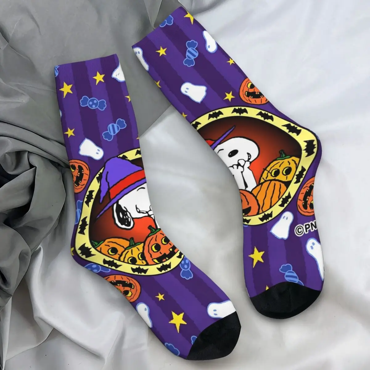 Snoopy Halloween Stockings Design Casual Socks Winter Non-Slip Socks Adults Men Skateboard Comfortable Socks