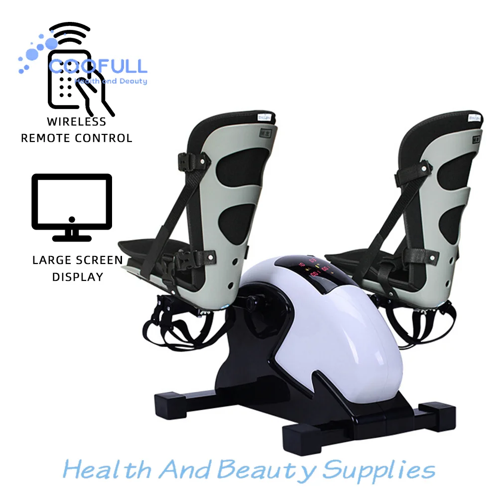 Coofull Pedal Exerciser for Elderly Arm Leg Fitness Bike Motorized Passive Active Trainer Portable for Stroke Hemiplegia