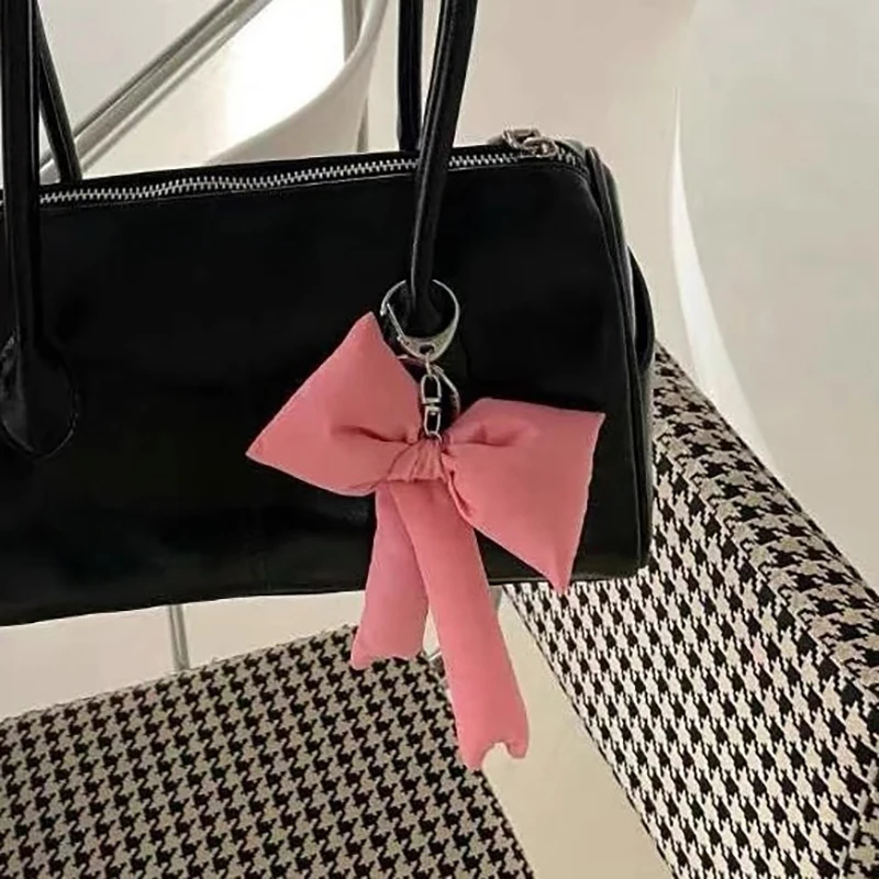 Y2K Trendy 3D Bowknot portachiavi Sweet Bow portachiavi per ragazze Fashion Bag ciondolo zaino appeso decorazione coppia regali