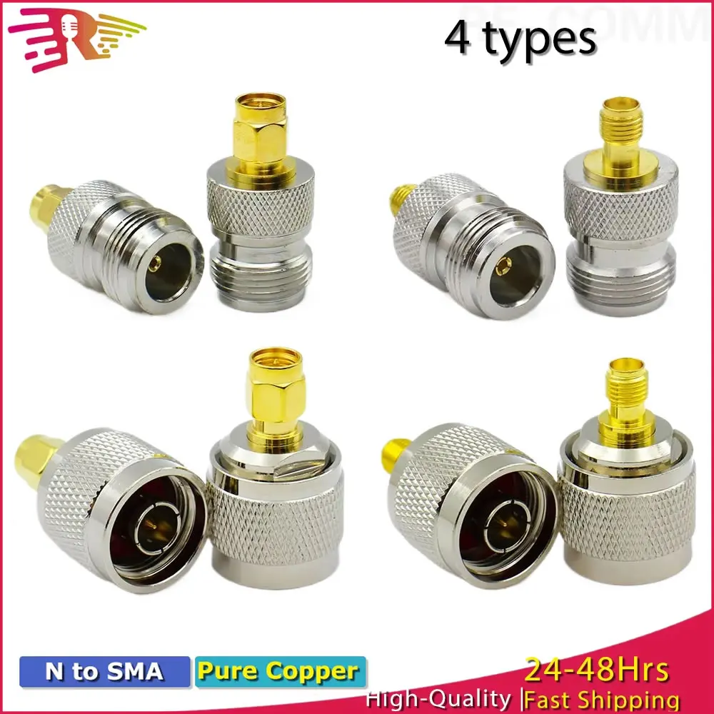 

L16 N Type Male Female to SMA Plug Connector RF WiFi Antenna Coaxial Radio Adapter Straight Converter Kit Lot Brass Copper