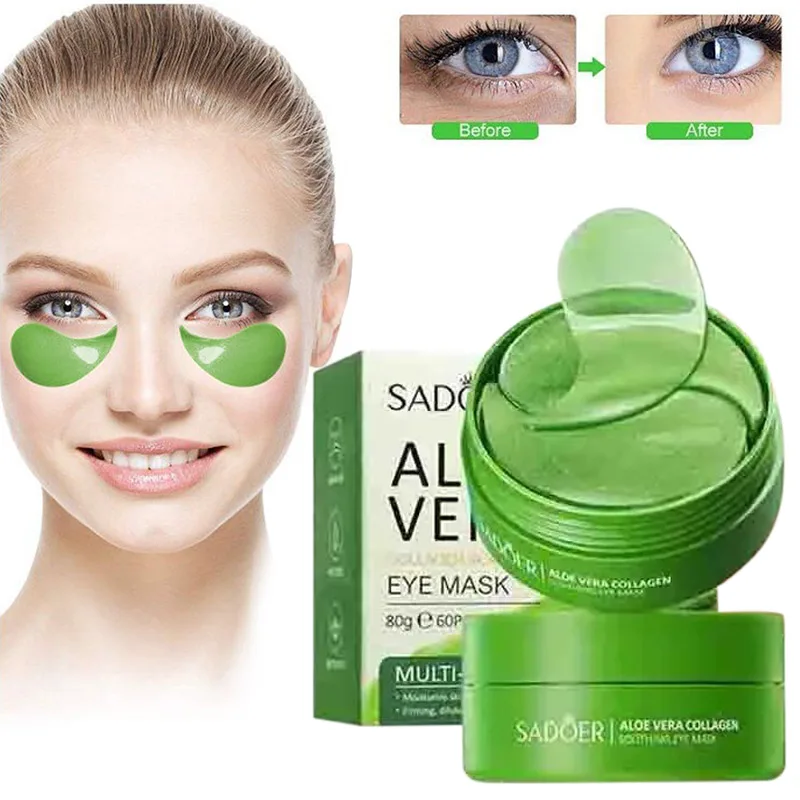 

60pcs 1 Box Aloe Vera Collagen Eye Mask Deeply Cleanses Pores Improves Dark Circles Moisturizes And Wrinkles Facial Care Product