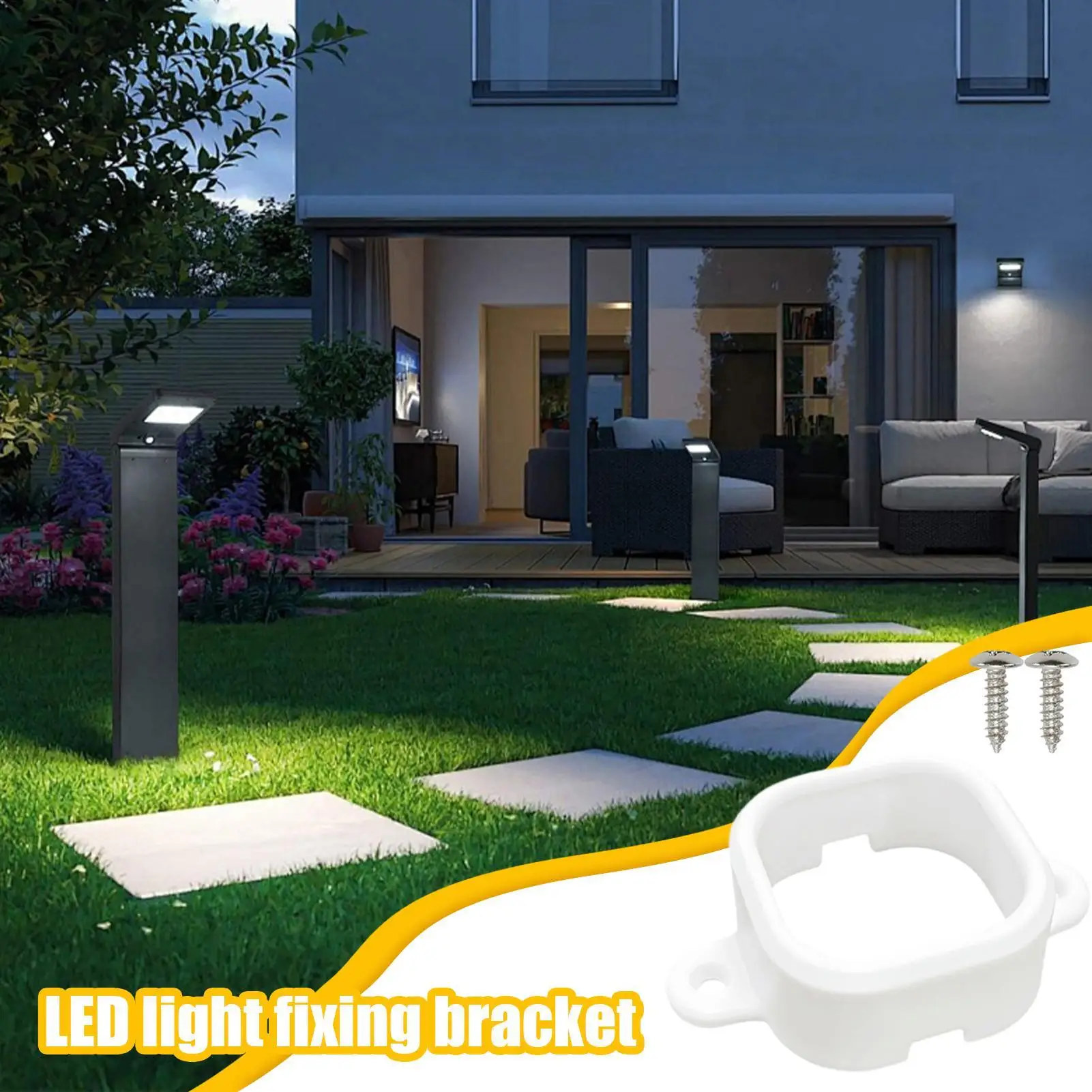

Outdoor Light Mount Bracket 10 Pieces Garden Light Mounting Bracket With 20 Screws Waterproof Fixing Clip For Pathway Wall