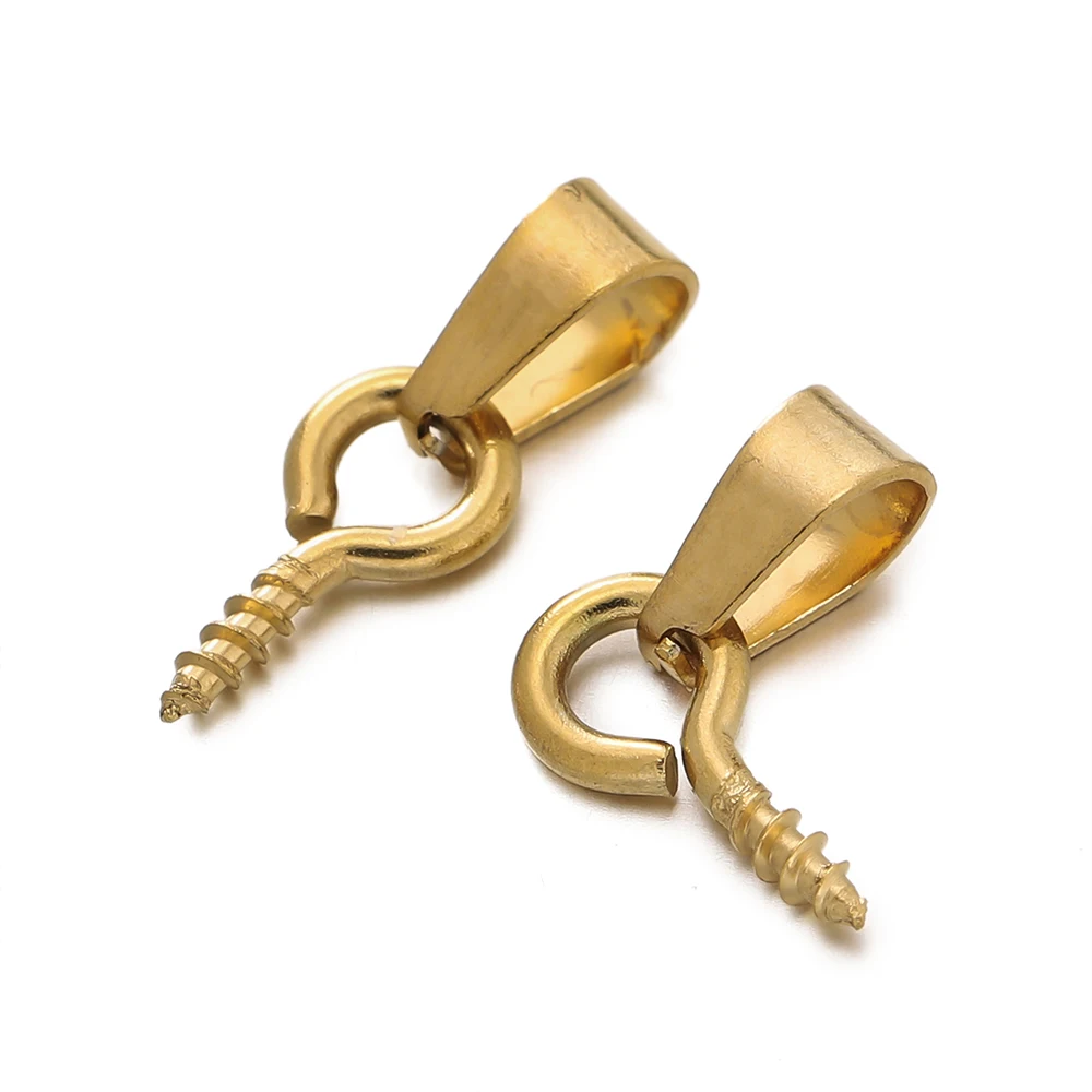 20Sets Stainless Steel Bail Clasp with Screw Eye Pins End Pendant Charms Dangle Clasps Connector for DIY Jewelry Making ﻿ view 3