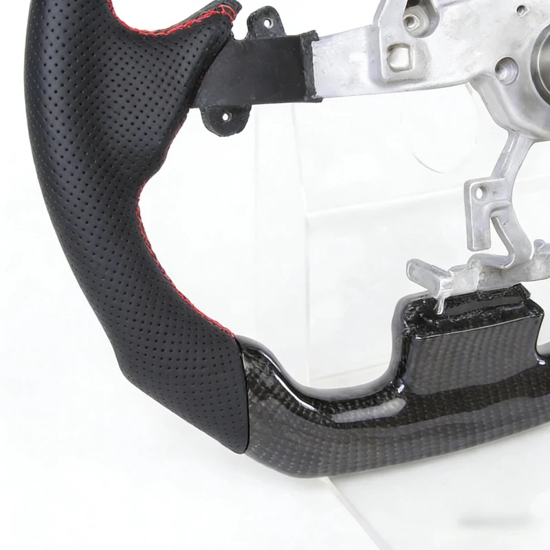 Carbon Fiber Steering Wheel Real Carbon Fiber Red Stitch Red Central Ring