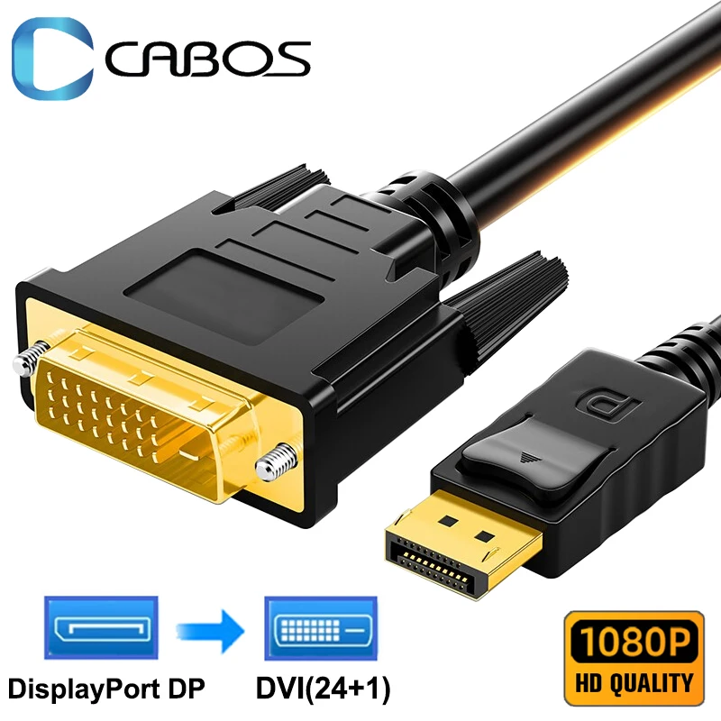 Kabel Cabos DisplayPort DP na DVI 24 + 1 kabel HD 1080P DP na DVI kabel adaptera do monitora Dell Asus projektor Comptuer HDTV