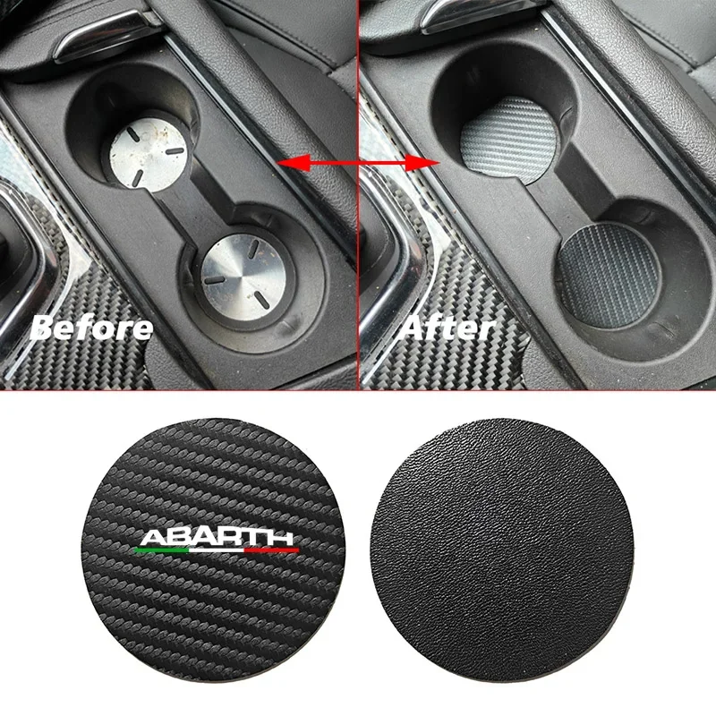 Car Water Cup Bottle Holder Mat Anti-Slip Pad For Fiat Abarth 595 F595 124 GT 124 spider 595 Competizione 595 pista Biposto 695