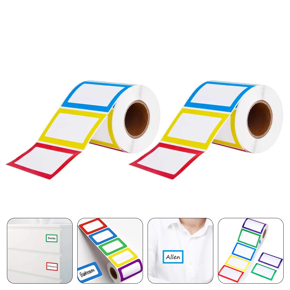 2 Rolls Label Sticker Labels Name Tags Classified Marking DIY Stickers Blank Adhesive Writable Sign Paper Handwriting