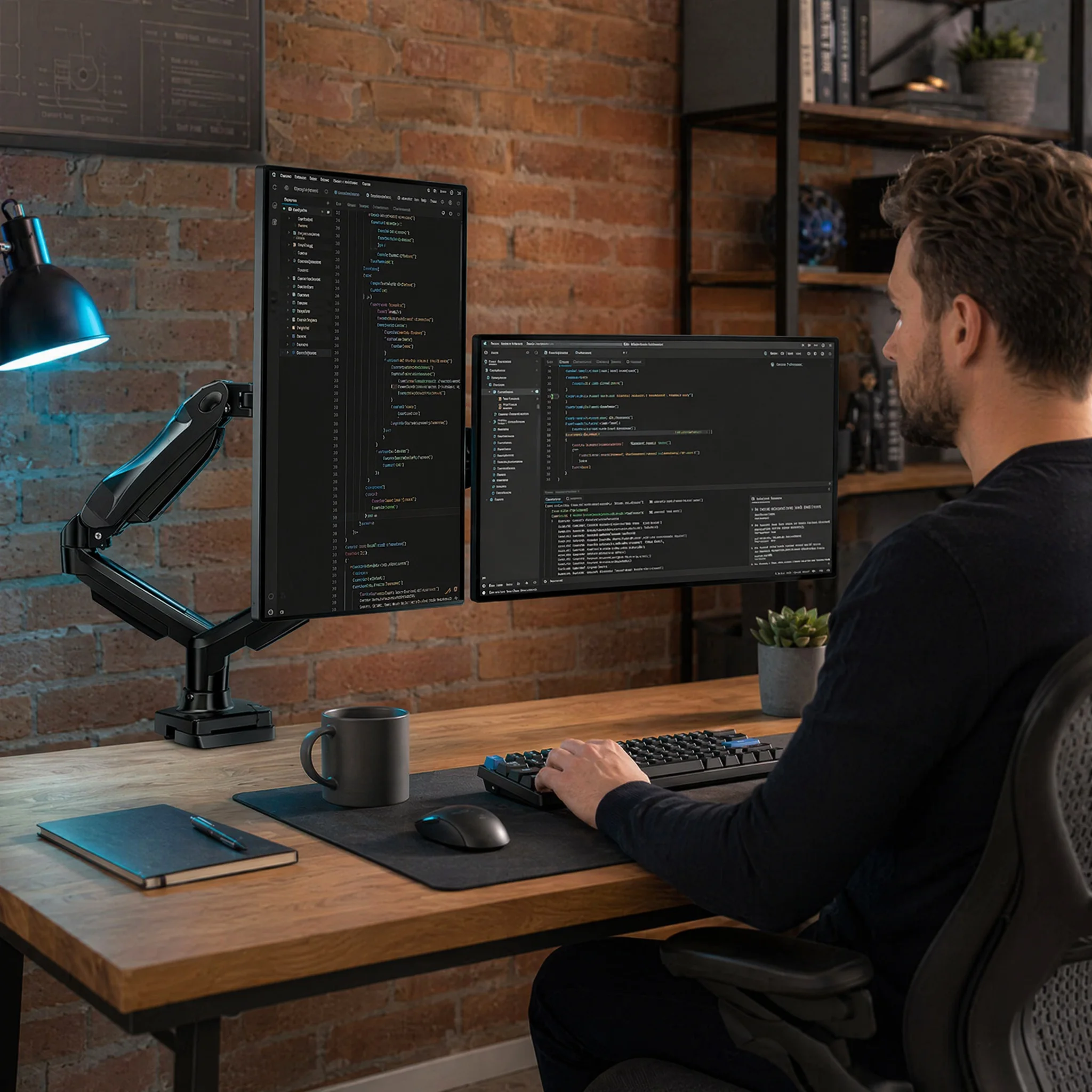 Dual Monitor Stand, Fully Adju - Desk Setup Monitor Arm recension och pris