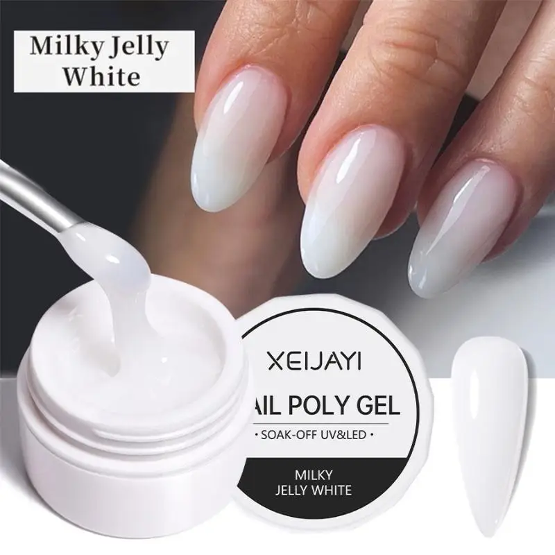 Soak Off UV LED Gelatina Estensione Gel per unghie Multicolor Bianco latte Trasparente Rosa Modellazione Colla per intaglio Salone per unghie Manicure fai da te