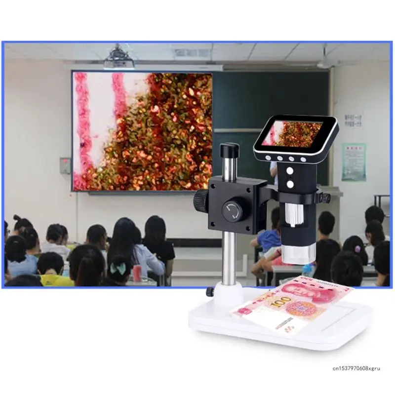 Portable USB Digital Mobile Microscope LCD Screen Metal Stand Handheld Magnifier