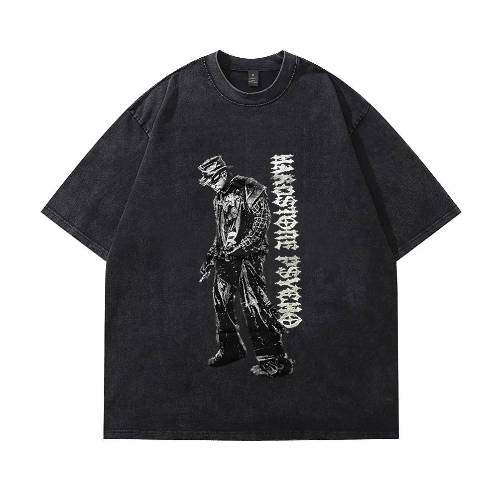 Don Toliver Merch HARDSTONE Psycho Dead Man's Canyon Cotton Vintage Wash Tee Shirt Round Neck Short Sleeved Man/Woman Streetwear