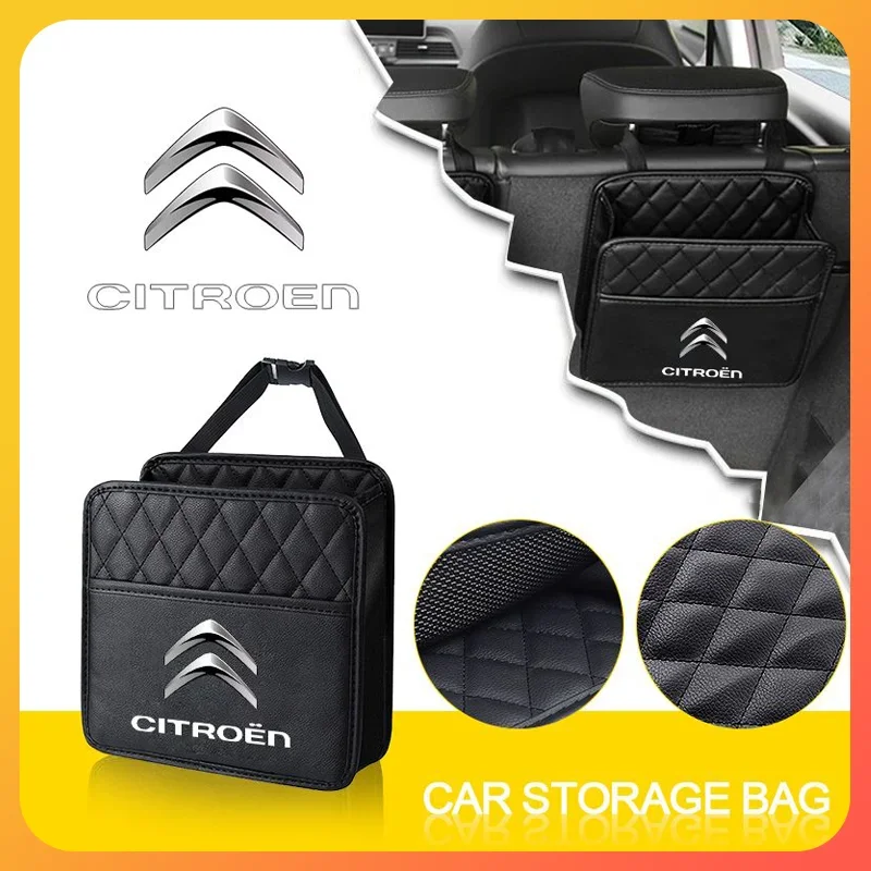 

Car Backseat Organizer Multifunction Leather Interior Hanging Storage Bag For Citroen C1 C2 C3 C4 C5 DS4 DS5LS DS6 Accessories