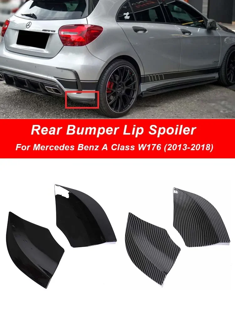 New！ Carbon Fiber Rear Bumper Lip Spoiler For Benz W176 2013-2018 Amg Line Splitters Racing Cover Caps Car Replacement Accessori