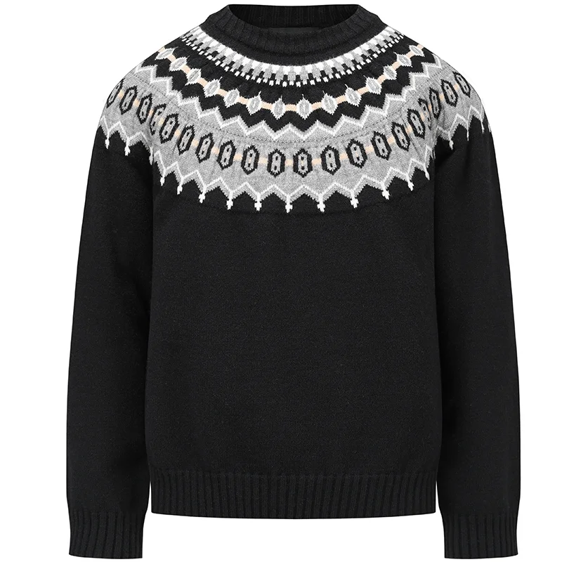 

Fair Island Jacquard Christmas Sweater Male Knitwear Pullover Autumn Winter Vintage Round Neck Sweater Men Jumpers Oversize Knit