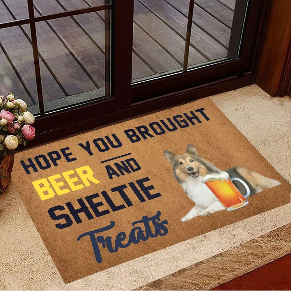 CLOOCL Hope You Brought Beer And Beagle Treats Doormat Funny Dog Doormat Gifts For Beagle Lovers 3D Print Carpet Mat Home Decor