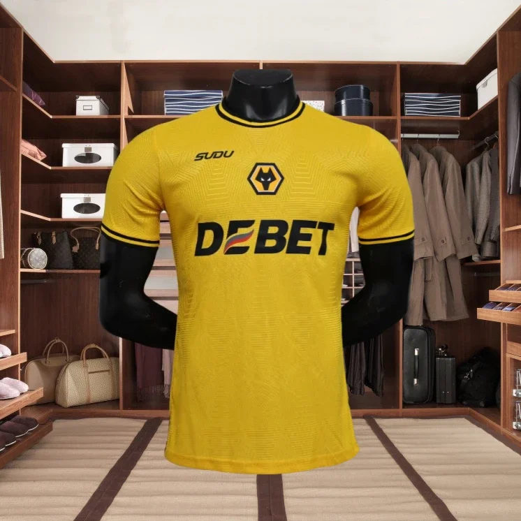 

24-25 New Wolves Home Jersey Непопулярный футбольный трикотаж Версия для фанатов Цельный топ Дышащий тренировочный трикотаж с короткими рукавами DIY