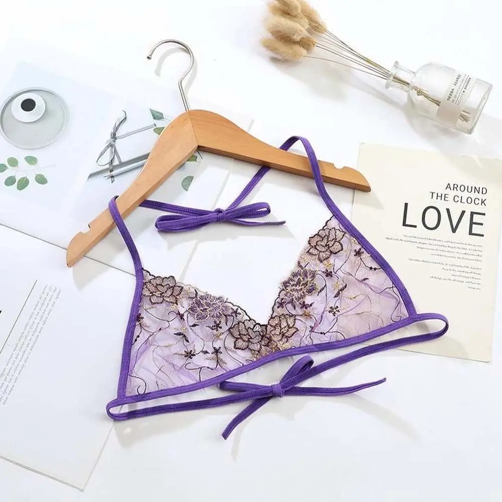 رقيقة جدا قابل للتعديل زهرة ضمادة جوفاء مفتوحة الظهر المطرزة مثير الملابس الداخلية النسائية حمالات الصدر الملابس الداخلية