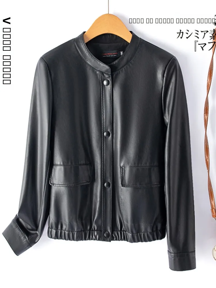   Ning 本革ジャケット レディース シープスキン スリムフィット レザーコート アウター スリム 通勤 スリム ロングスリーブ