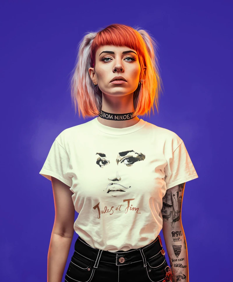 Zu and Zhan "T-shirt Truffaut movie French New Wave souvenir 60s classic movie T   Unisex pure cotton four season base shirt