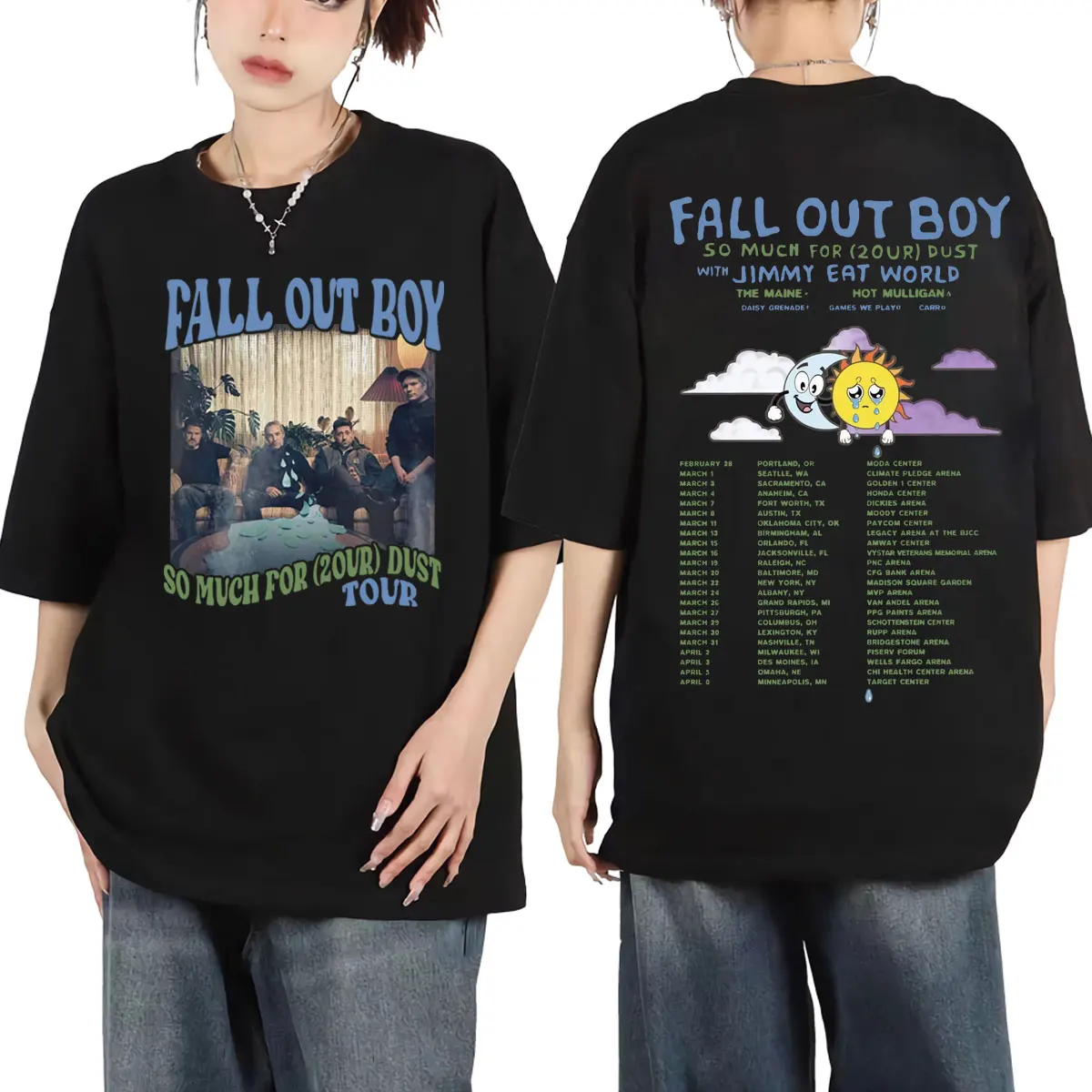 2024 Fall Out Boy Bands World Tour Graphic T Shirt Men Women Fashion Y2k Short Sleeve T-shirt Rock Hip Hop Oversized T-shirts