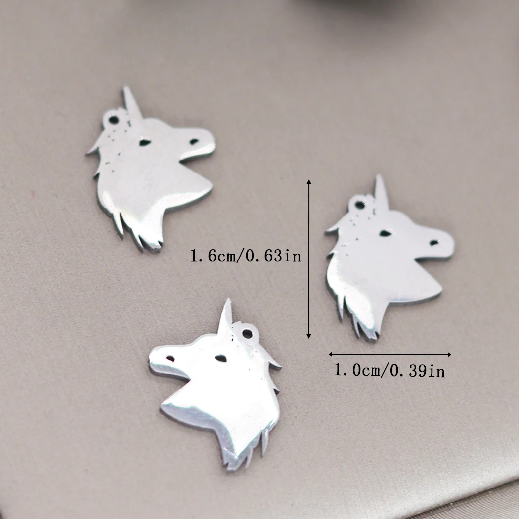 3pcs Stainless Steel Charms Unicorn Pendants For DIY Handmade Earrings Bracelets Necklaces Jewelry Making Crafts Accessories