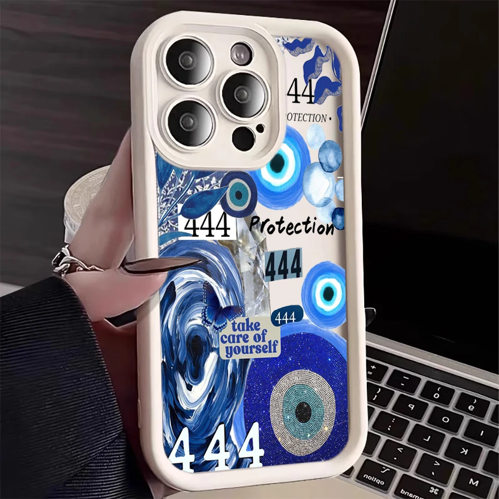 444 Böses Auge Spiritualität Silikonhülle für iPhone 16 13 11 17 Pro Max Hüllen iPhone 12 ProMax 14 15 Plus 8 XS Stoßfeste Hülle – Detail 12
