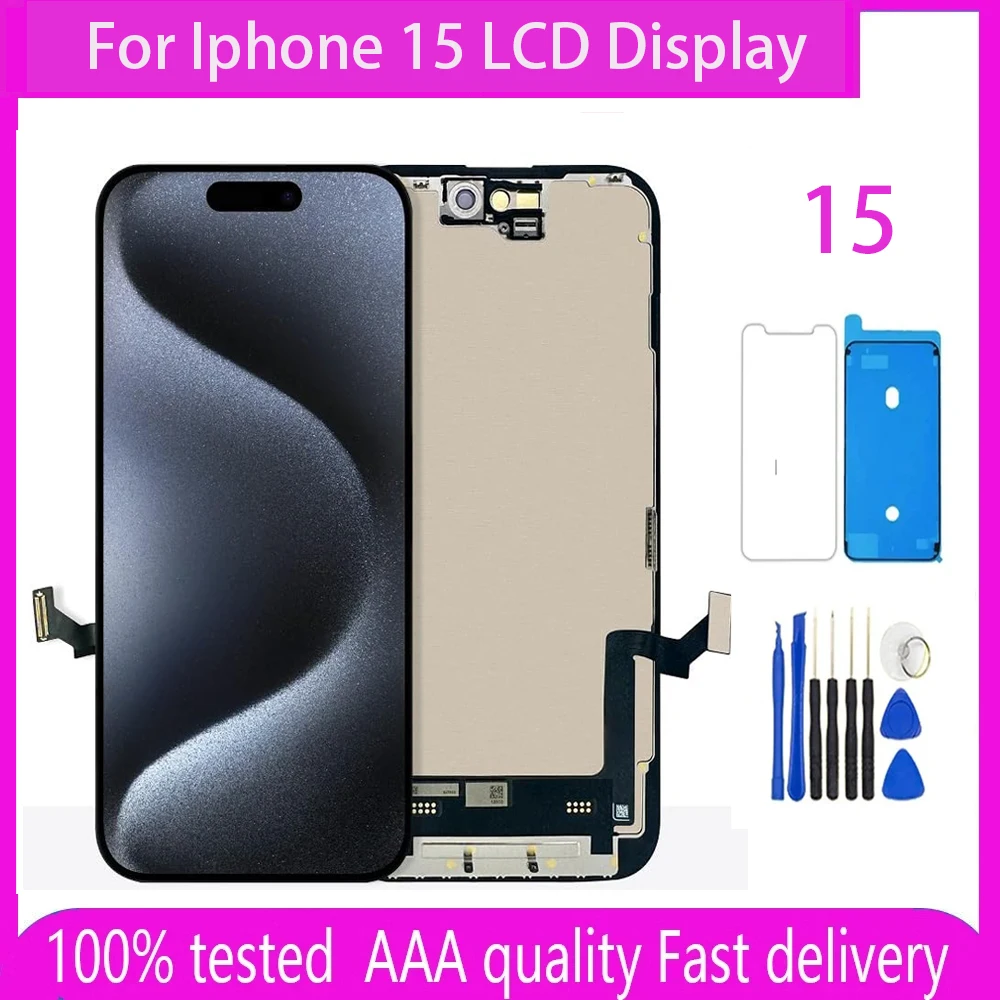 OLED Pantalla For Iphone 15 LCD Display Touch Screen Digitizer Assembly For Iphone 15 A3090 A2846 A3089 A3092 LCD Replacement