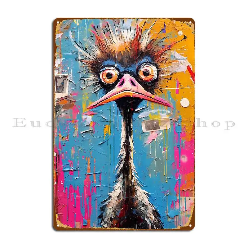 Art Abstract Ostrich Delight Metal Sign Print Cinema Garage Garage Party Tin Sign Poster