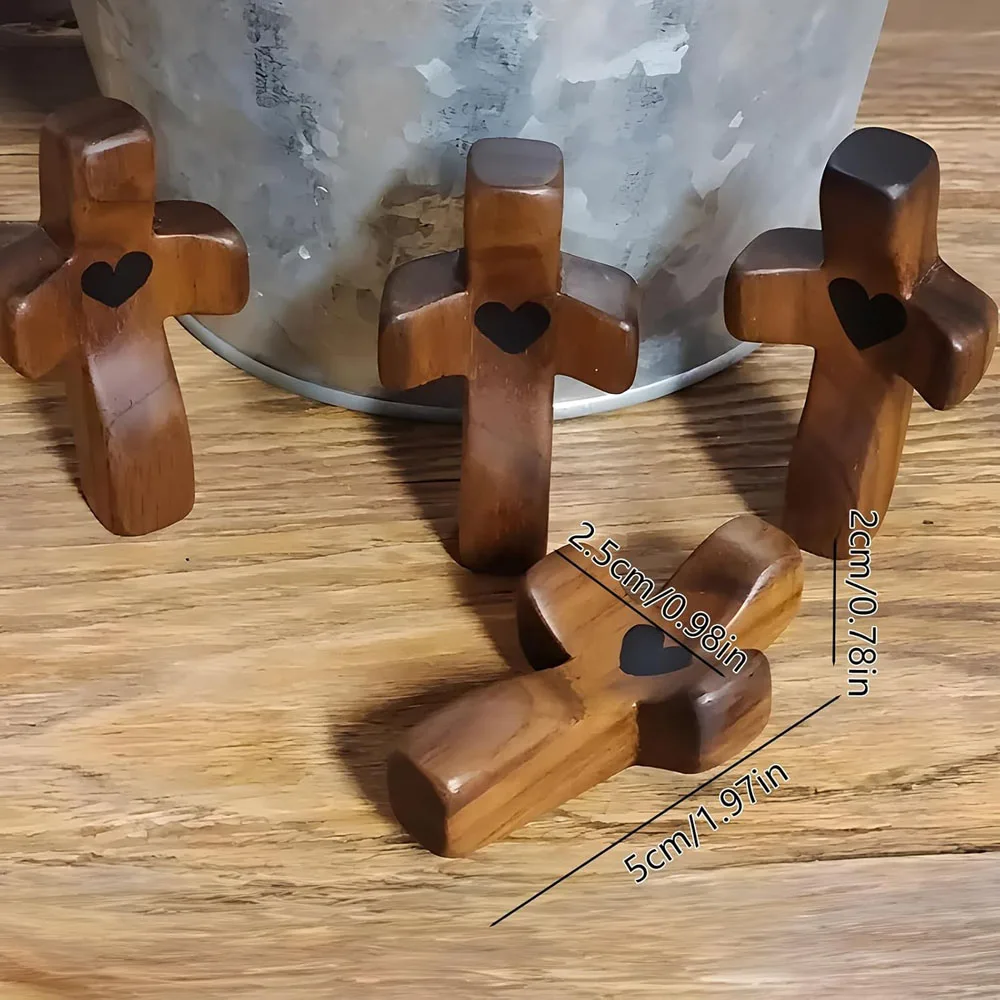 Cross My Heart Relieve Anxiety Comfort Cross For Clutching,Clinging And Praying,Pocket Olive Wood Cross Religious Gift
