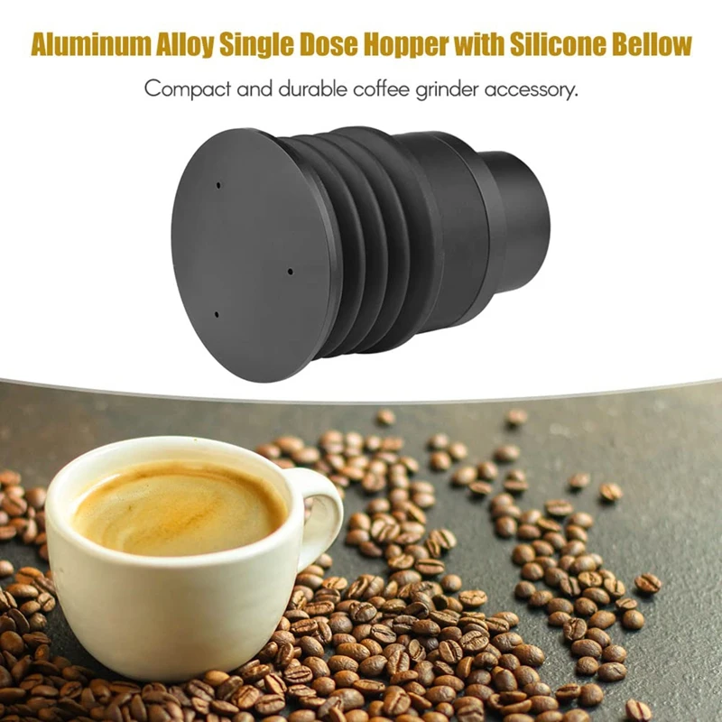 Coffee Hopper Aluminum Alloy Single Dose Hopper With Silicone Bellow Replacement For Eureka Atom Coffee Grinder