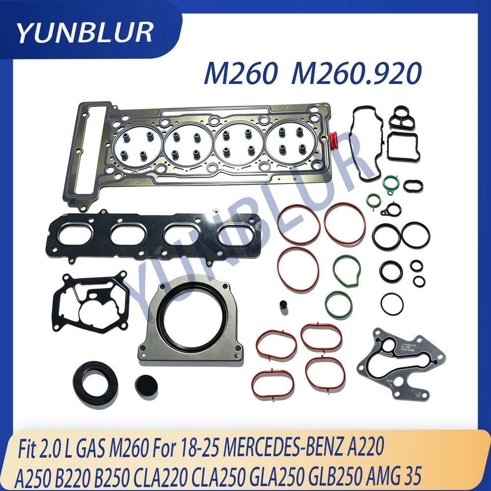 Engine Full Gasket Set Fit 2.0 L GAS M260 For 18-25 MERCEDES-BENZ A220 A250 B220 B250 CLA220 CLA250 GLA250 GLB250 AMG 35