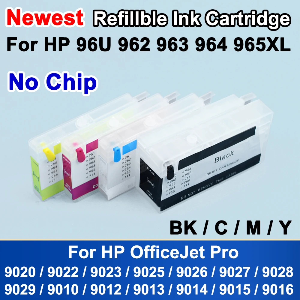 

96U 962 963 964 964 965 Пустой многоразовый картридж без чипа для HP OfficeJet Pro 9010 9012 9013 9014 9020 9022 9023 9025