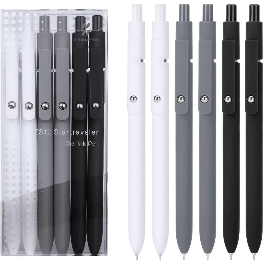 

Гелевые ручки, 6 шт., гладкие ручки с тонкими точками, 0,5 мм, черные гелевые чернила, шариковая ручка высокого класса для путешествий, заметок, подарки для женщин