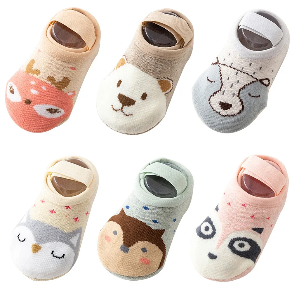 0-3Years Baby Boat Socks For Girls Boys Cotton Toddler Floor Socks Cute Cartoon Infant Anti-slip Sock Spring Autumn 2024