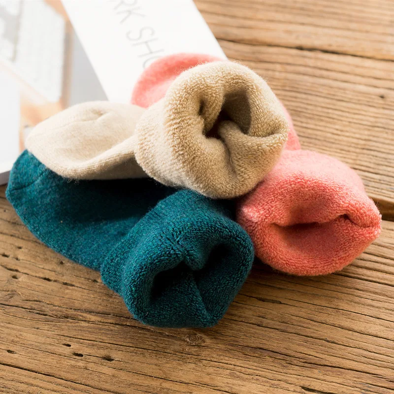 Women Super Thicker Solid Sock Merino Wool Rabbit Socks Against Cold Snow Russia Winter Warm Funny Happy Male Sock 5pair /lot