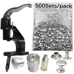 200-500Sets/pack Cap Rivets Hand Punch Press Machine Install Rivet Mold for Clothes Bags Leathercraft Sewing Accessorie