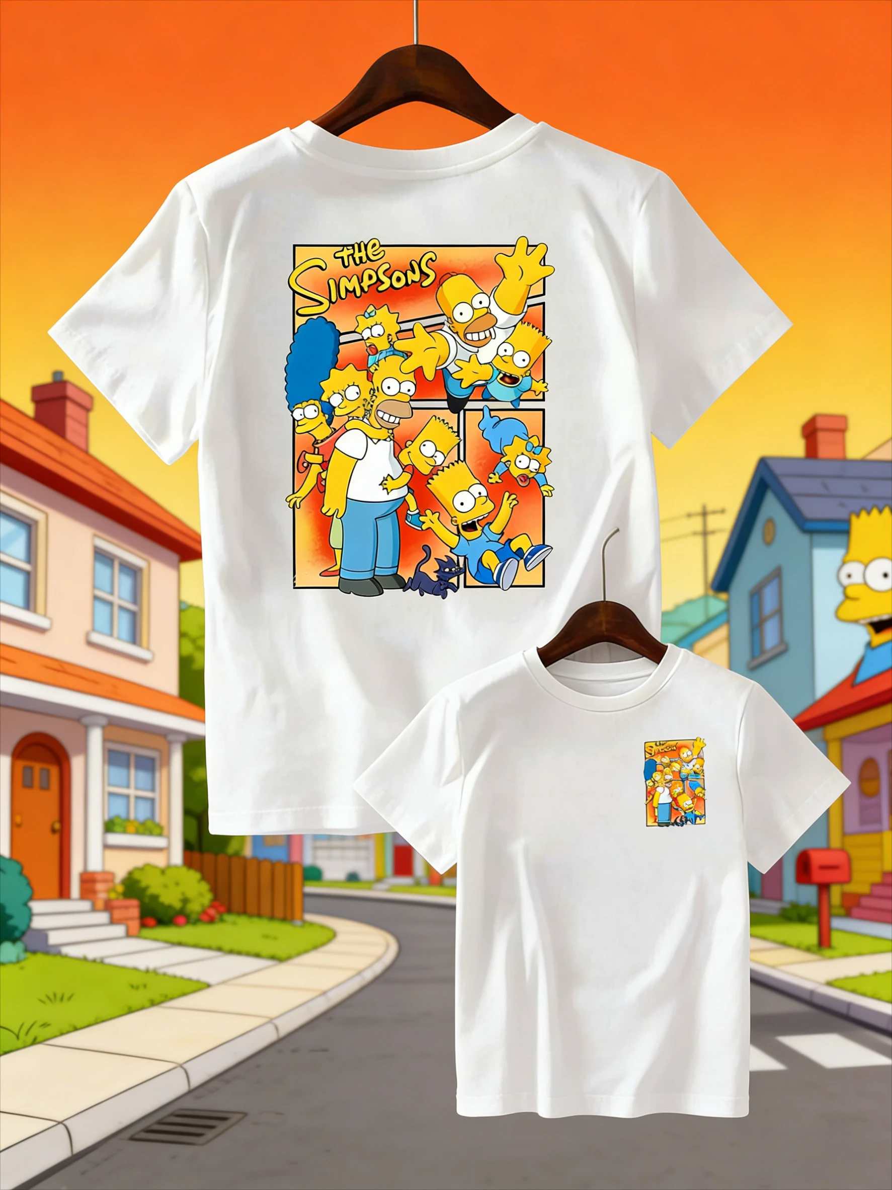 

Summer Disney Simpsons Cartoon Printed Pure Cotton T-shirt, Fashionable Loose Short-sleeved, Unisplast