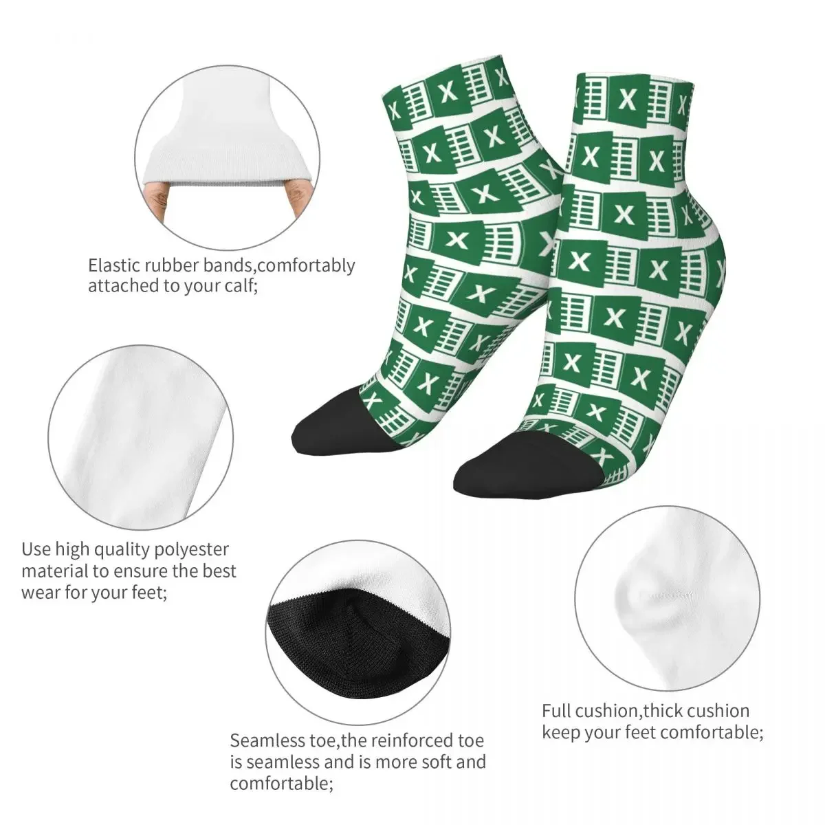 جوارب Excel Socks Harajuku فائقة النعومة لجميع المواسم، إكسسوارات جوارب لهدية عيد ميلاد الرجل والمرأة
